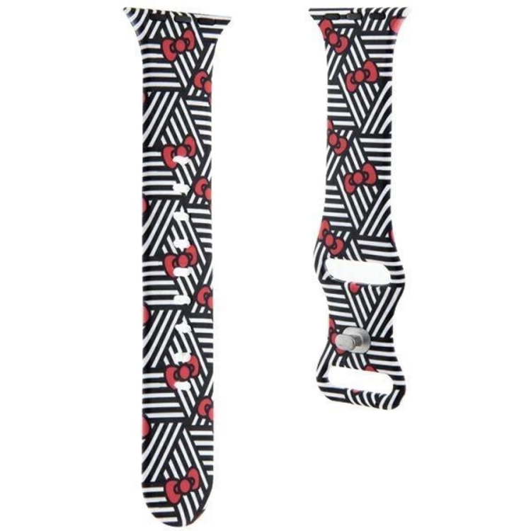 Hello Kitty Hello Kitty Apple Watch (38/40/41mm) Armband Bows & Stripes - Svart