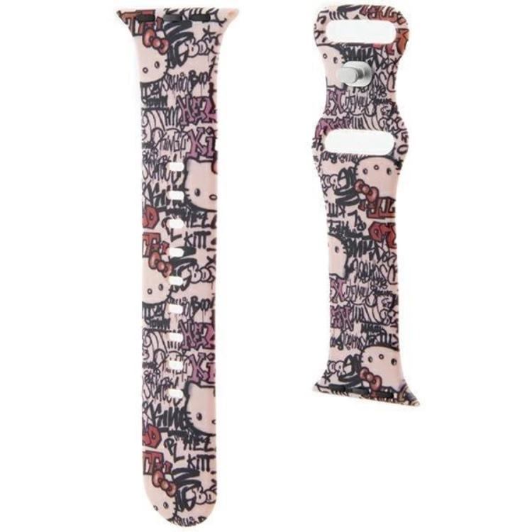Hello Kitty Hello Kitty Apple Watch (38/40/41mm) Armband Tags Graffiti - Rosa