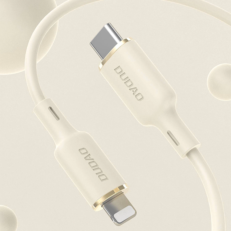 Dudao Dudao 2in1 USB-C till USB-C lightning Kabel 1.2m - Beige