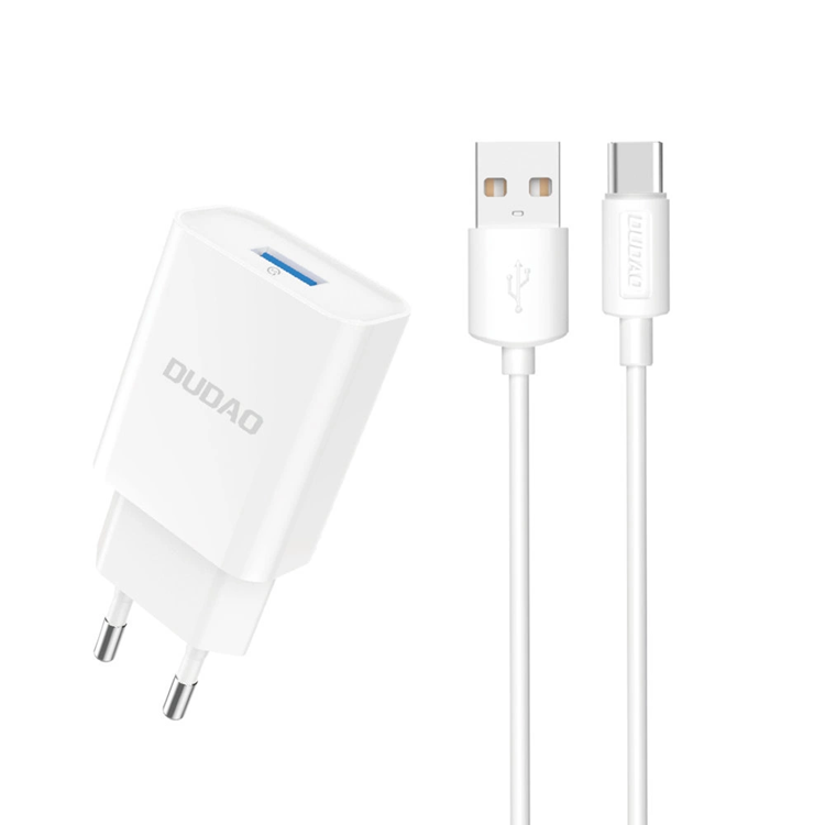 Dudao Dudao Väggladdare Med USB-C Kabel - Vit