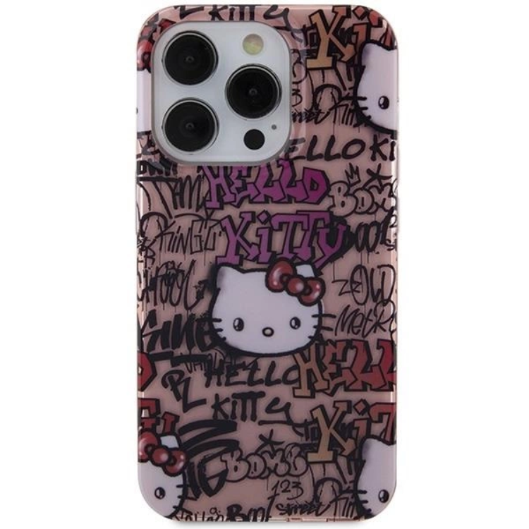 Hello Kitty Hello Kitty Mobilskal till iPhone 13 Pro IML Tags Graffiti - Rosa