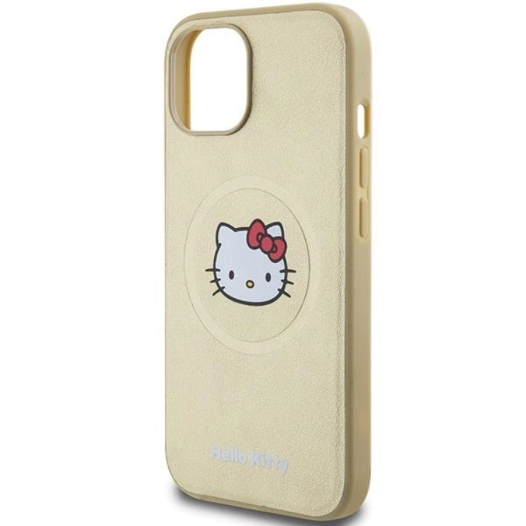Hello Kitty Hello Kitty Mobilskal till iPhone 14 Magsafe Läder Kitty Head - Guld