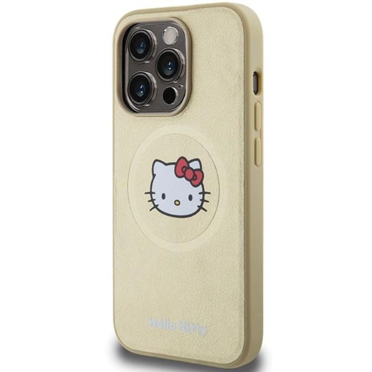 Hello Kitty Hello Kitty Mobilskal till iPhone 13 Pro/13 Magsafe Läder Kitty Head - Guld