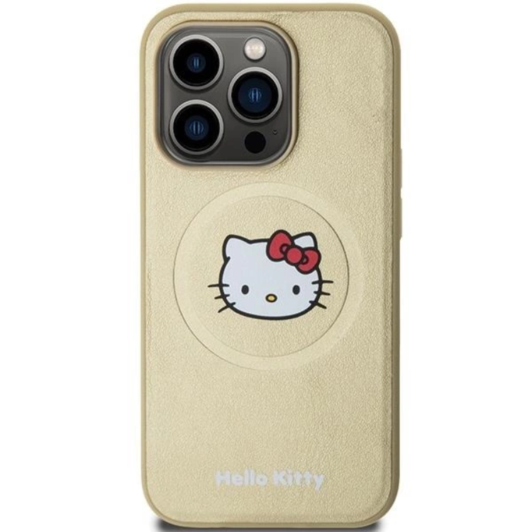 Hello Kitty Hello Kitty Mobilskal till iPhone 13 Pro/13 Magsafe Läder Kitty Head - Guld