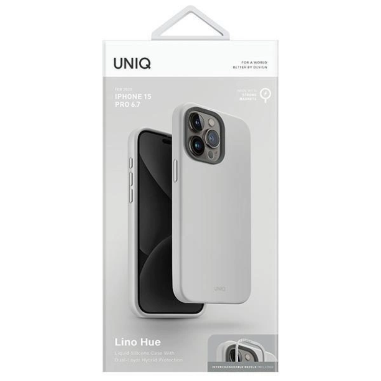 UNIQ Uniq Mobilskal till iPhone 15 Pro Max Magsafe Lino Hue - Grå