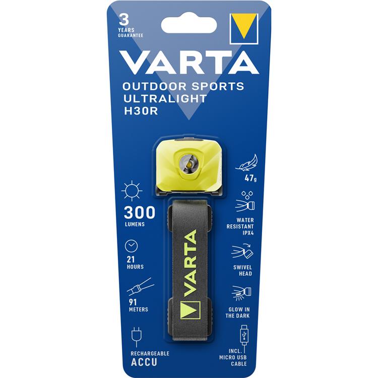 VARTA Varta Pannlampa Outdoor Sports Ultraligh - Gul