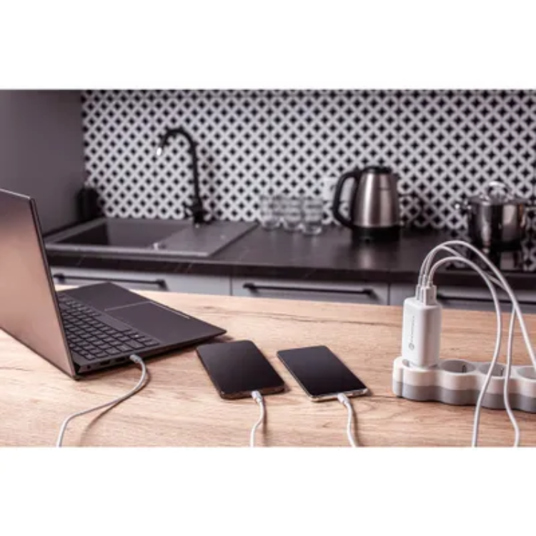 Forcell Forcell Väggladdare 2x USB-C/USB-A 65W - Vit