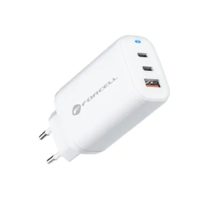 Forcell Forcell Väggladdare 2x USB-C/USB-A 65W - Vit