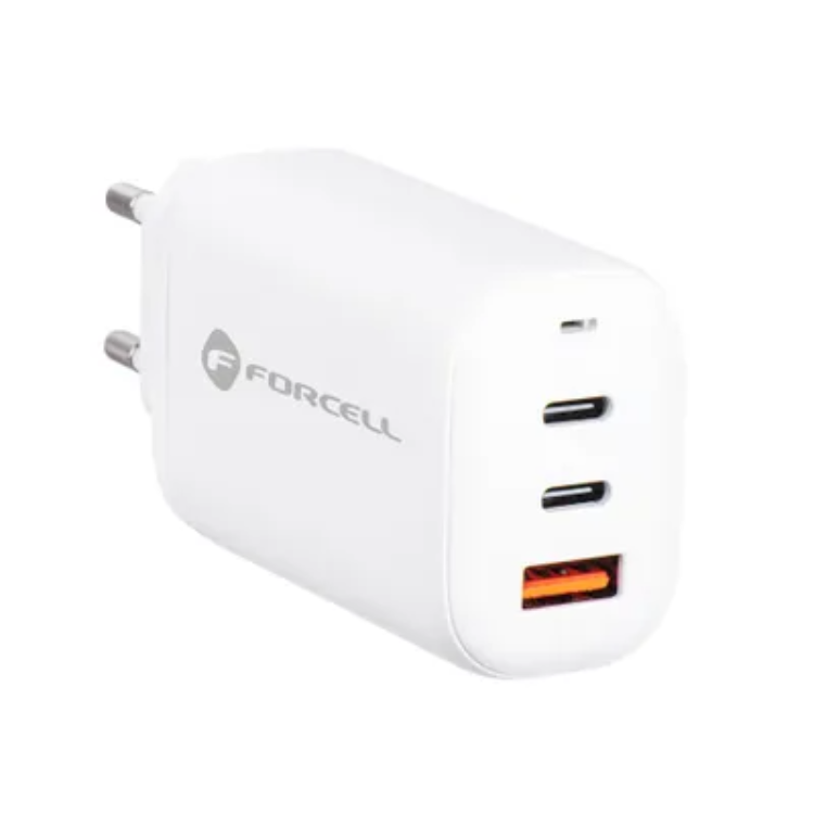 Forcell Forcell Väggladdare 2x USB-C/USB-A 65W - Vit