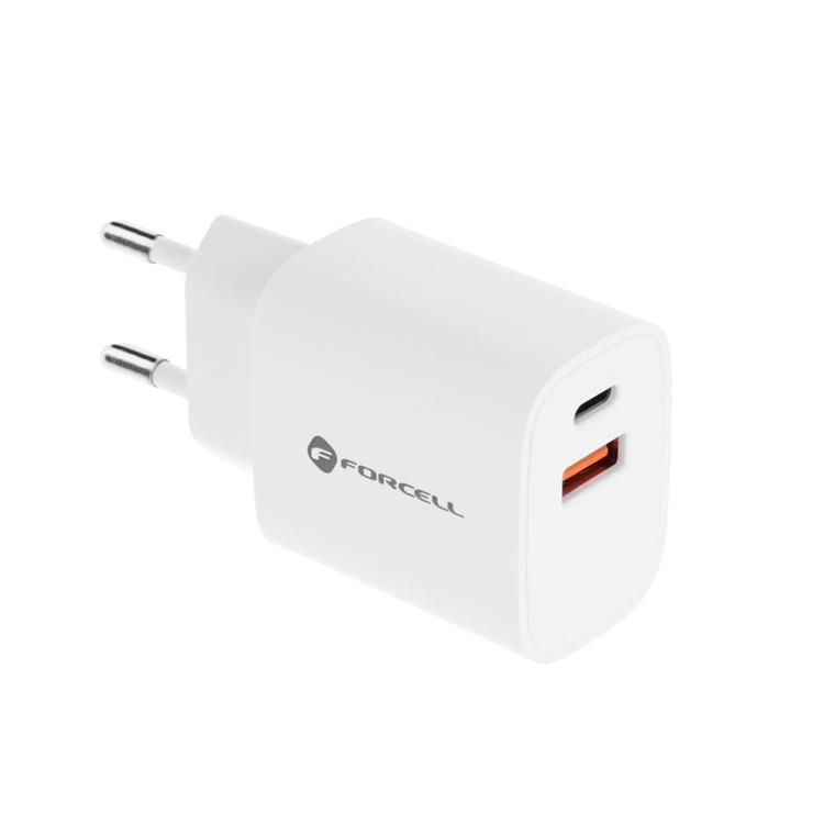 Forcell Forcell Väggladdare USB-C/USB-A 30W - Vit