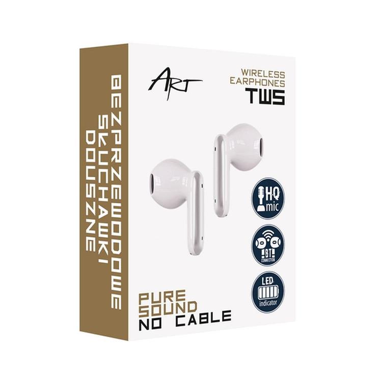 Art Art TWS Bluetooth In-Ear Hörlurar Stereo - Vit