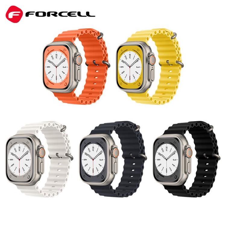 Forcell Forcell Apple Watch (42/44/45/49mm) Armband F-Design - Gul