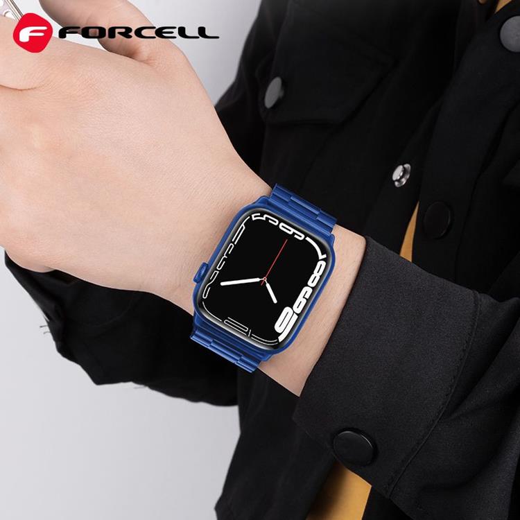 Forcell Forcell Apple Watch (42/44/45/49mm) Armband F-Design - Blå