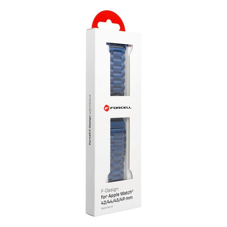 Forcell Forcell Apple Watch (42/44/45/49mm) Armband F-Design - Blå