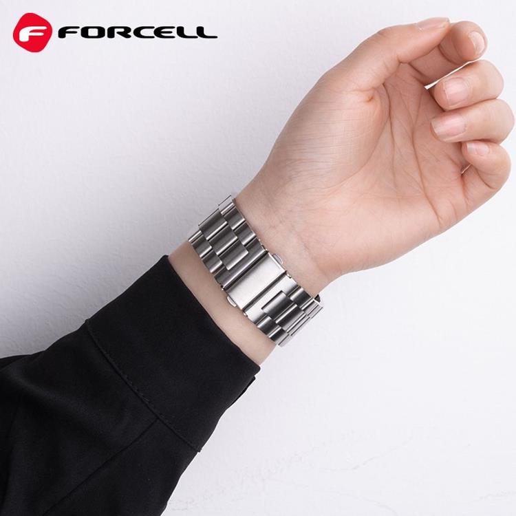 Forcell Forcell Apple Watch (42/44/45/49mm) Armband F-Design - Silver