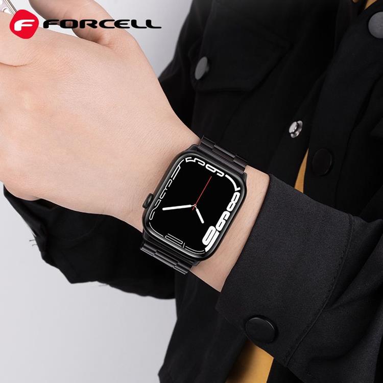 Forcell Forcell Apple Watch (42/44/45/49mm) Armband F-Design - Svart