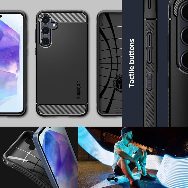 Spigen Spigen Galaxy A55 5G Mobilskal Rugged Armor - Svart