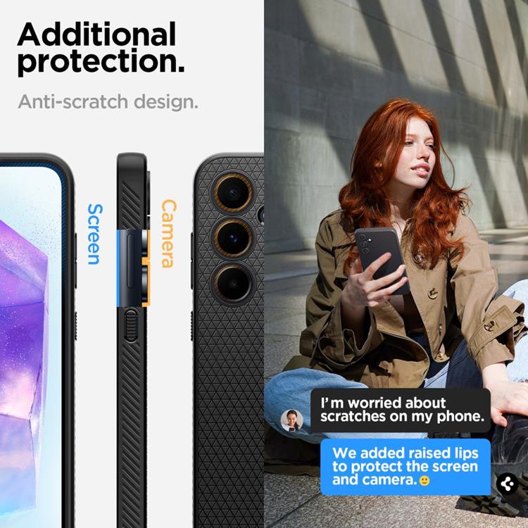 Spigen Spigen Galaxy A55 5G Mobilskal Liquid Air - Svart