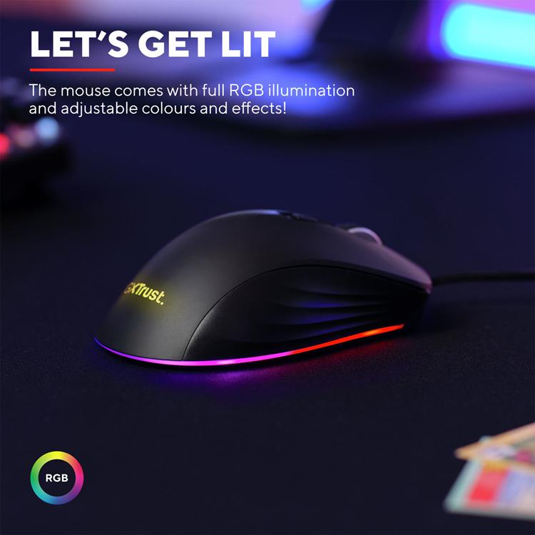 Trust TRUST Gamingmus Ybar+ GXT 924 - Svart