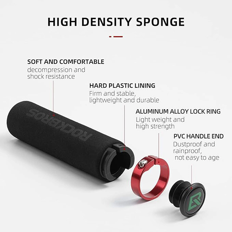 Rockbros Rockbros Bicycle Greppar Sponge - Svart/Röd