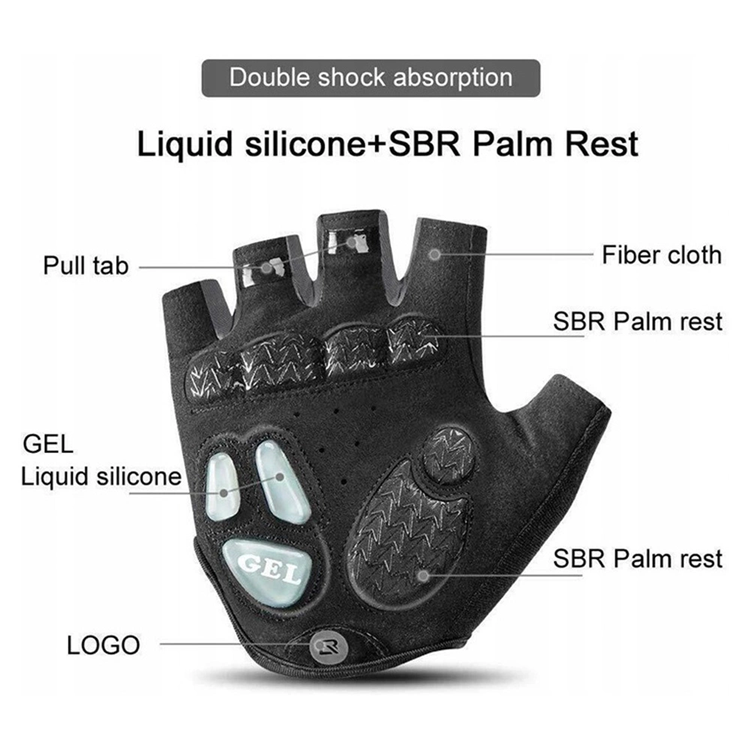 Rockbros Rockbros Cykel Handskar Med Gel Inserts L S169BGR - Svart/Grå