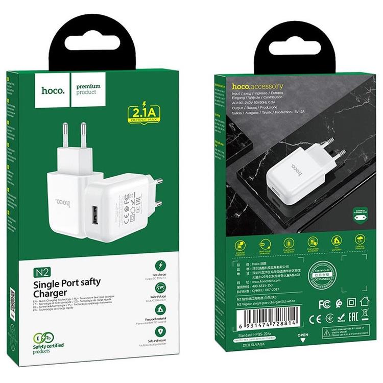 Hoco Hoco Väggladdare Adapter USB-A - Vit