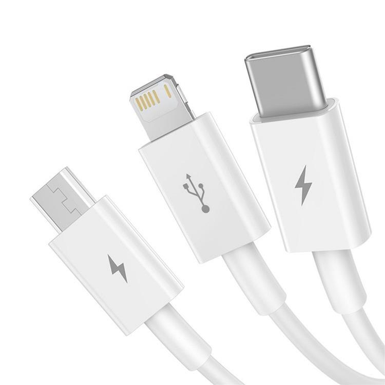 BASEUS Baseus 3in1 USB-A till USB-C Lightning microUSB kabel 0.5m