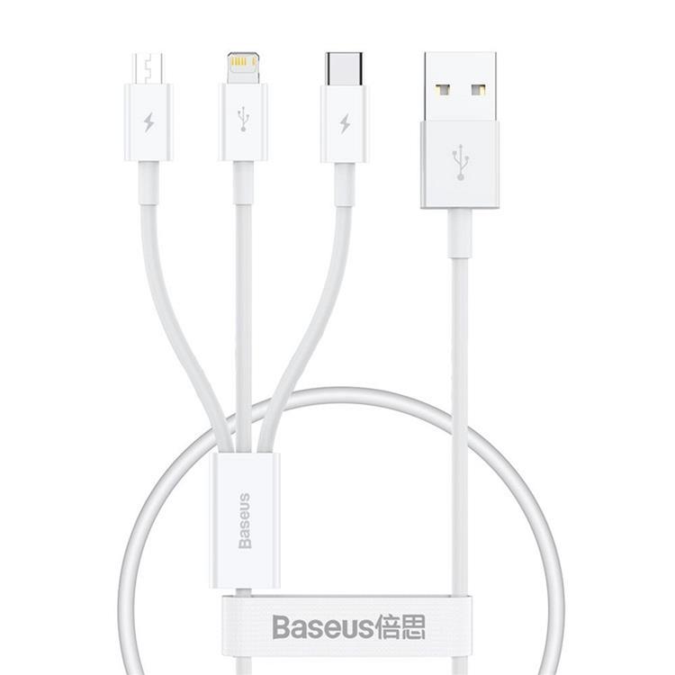BASEUS Baseus 3in1 USB-A till USB-C Lightning microUSB kabel 0.5m