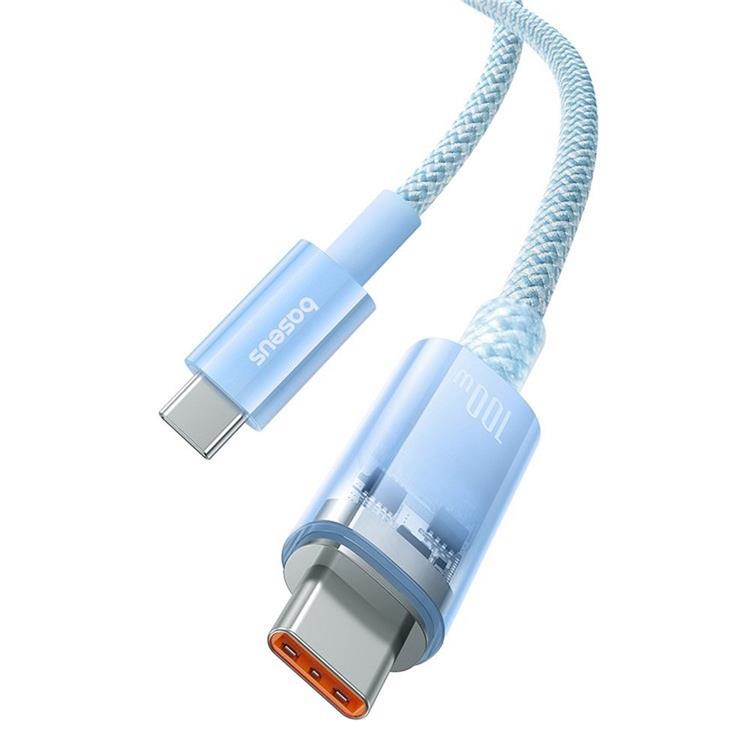 BASEUS Baseus USB-C till USB-C kabel 2m 100W - Blå