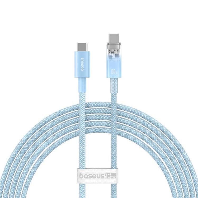 BASEUS Baseus USB-C till USB-C kabel 2m 100W - Blå