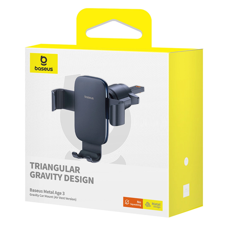 BASEUS Baseus Bilhållare Metal Age 3 Air Vent - Svart
