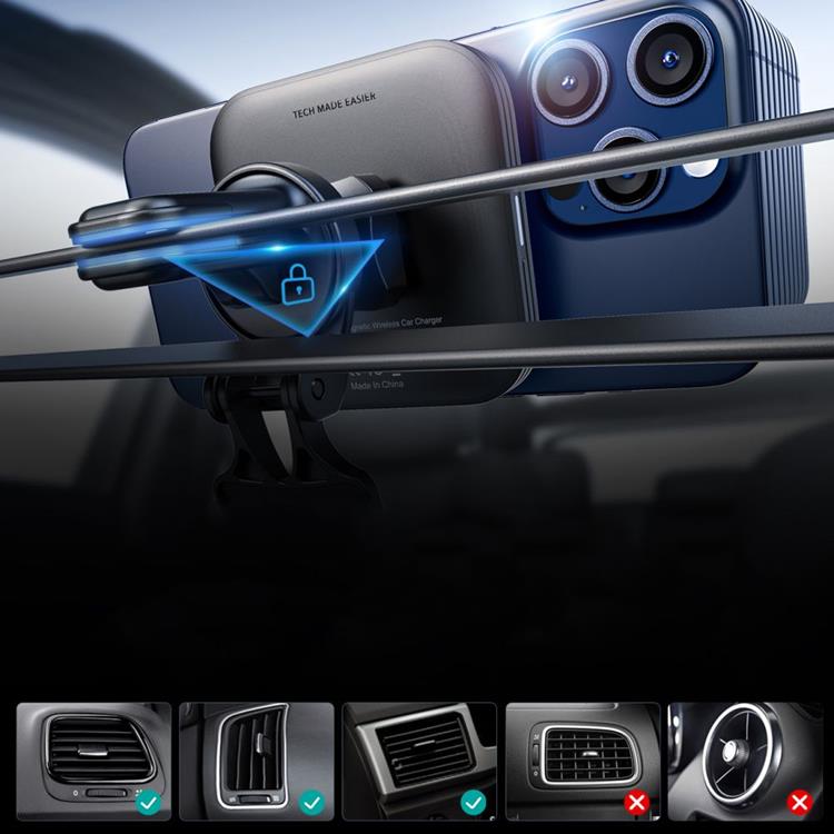 ESR ESR Qi2 Trådlös Biladdare Magnetisk Magsafe Halolock 15W - Svart