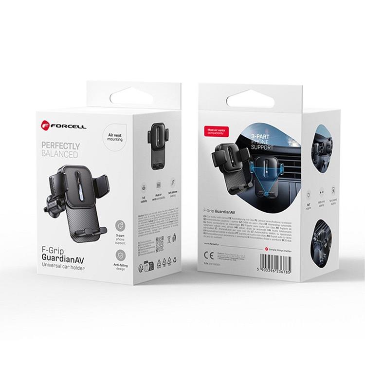 Forcell Forcell Bilhållare Magnetic F-Grip GuardianAV - Svart