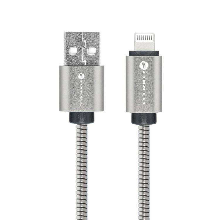 Forcell Forcell USB-A till Lightning kabel C236 1m - Silver