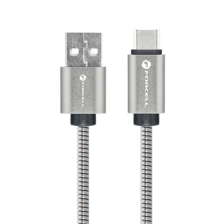 Forcell Forcell USB-C till USB-A kabel C234 1m - Silver