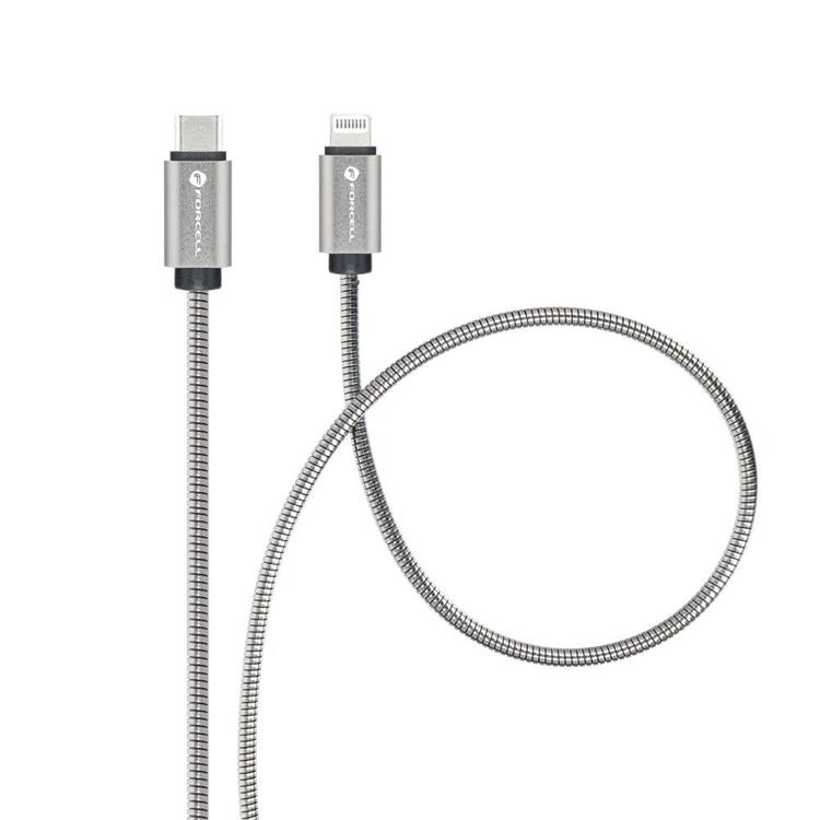 Forcell Forcell USB-C till Lightning kabel C236 1m - Silver