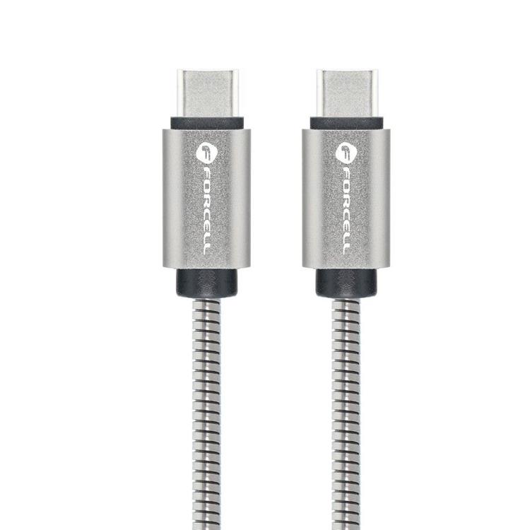 Forcell Forcell USB-C till USB-C kabel C237 1m - Silver