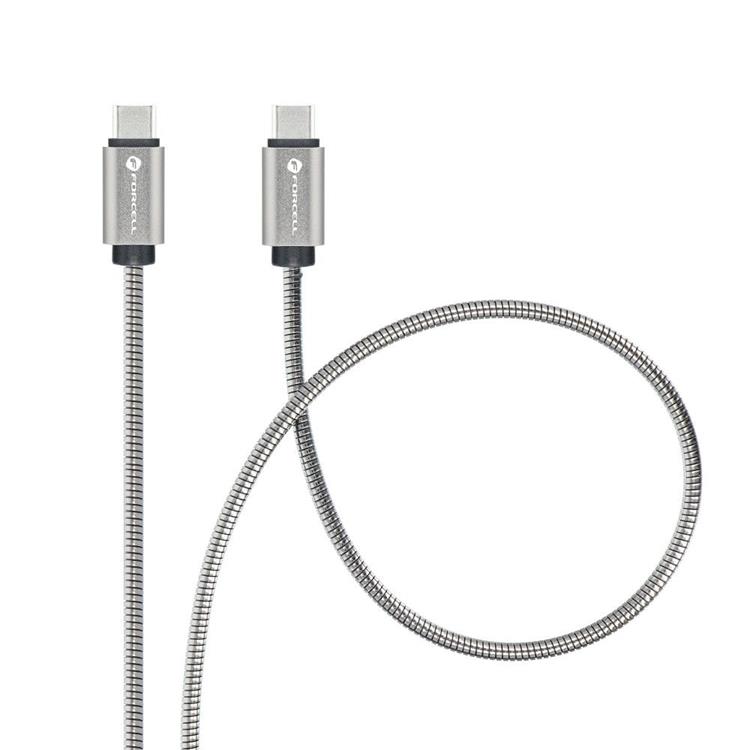 Forcell Forcell USB-C till USB-C kabel C237 1m - Silver