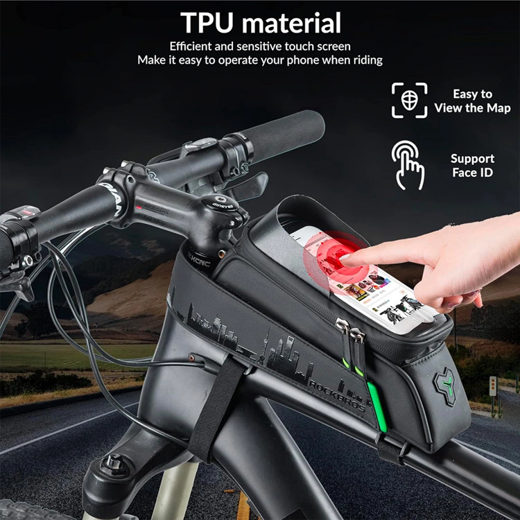 Rockbros Rockbros Cykelväska Vattentät För Ram med Mobilskal 029-1BK - Svart