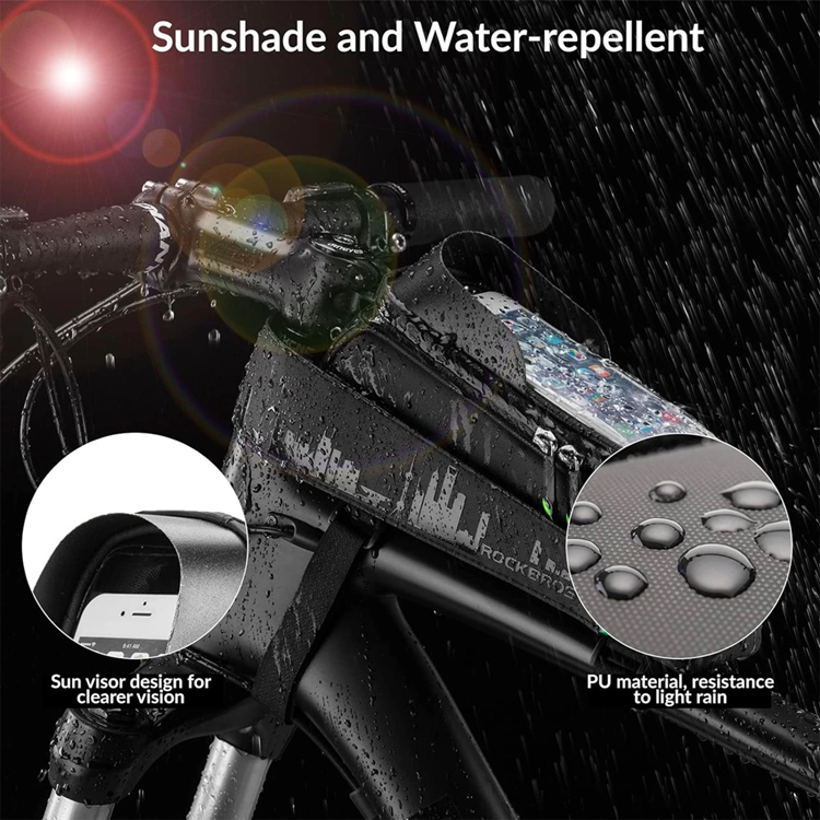 Rockbros Rockbros Cykelväska Vattentät För Ram med Mobilskal 029-1BK - Svart