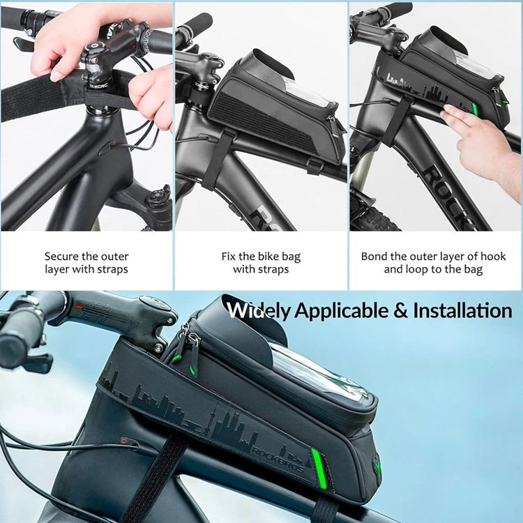 Rockbros Rockbros Cykelväska Vattentät För Ram med Mobilskal 029-1BK - Svart