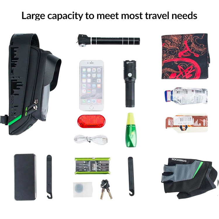 Rockbros Rockbros Cykelväska Vattentät För Ram med Mobilskal 029-1BK - Svart