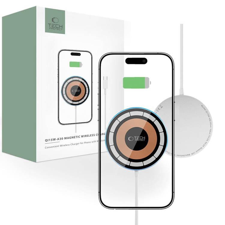 Tech-Protect Tech-Protect Trådlös Laddare Magsafe Magnetic - Silver