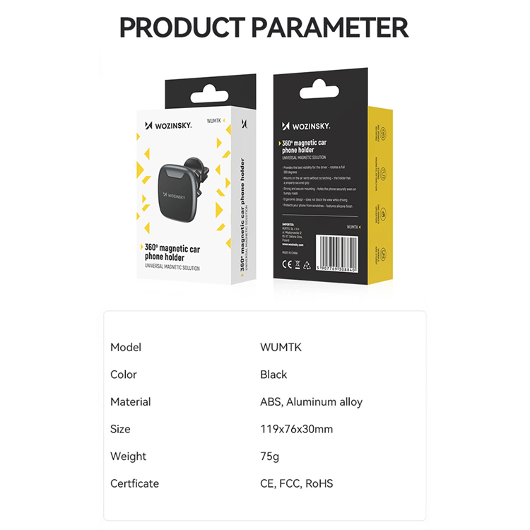 Wozinsky Wozinsky Billhållare Wumtk Magentic - Svart