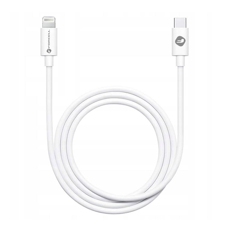 Forcell Forcell USB-C till Lightning kabel PD 20W 1m - Vit