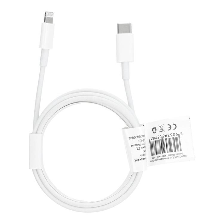 OEM USB-C till Lightning kabel PD 18W 2m - Vit