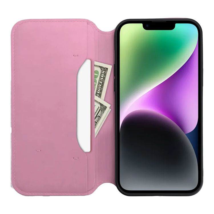 OEM iPhone 15 Plus Plånboksfodral Dual Pocket - Rosa
