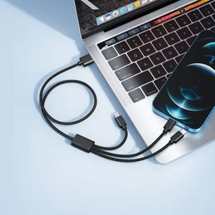 Veger Veger 3in1 USB-A till USB-C Lightning microUSB kabel 1.2m