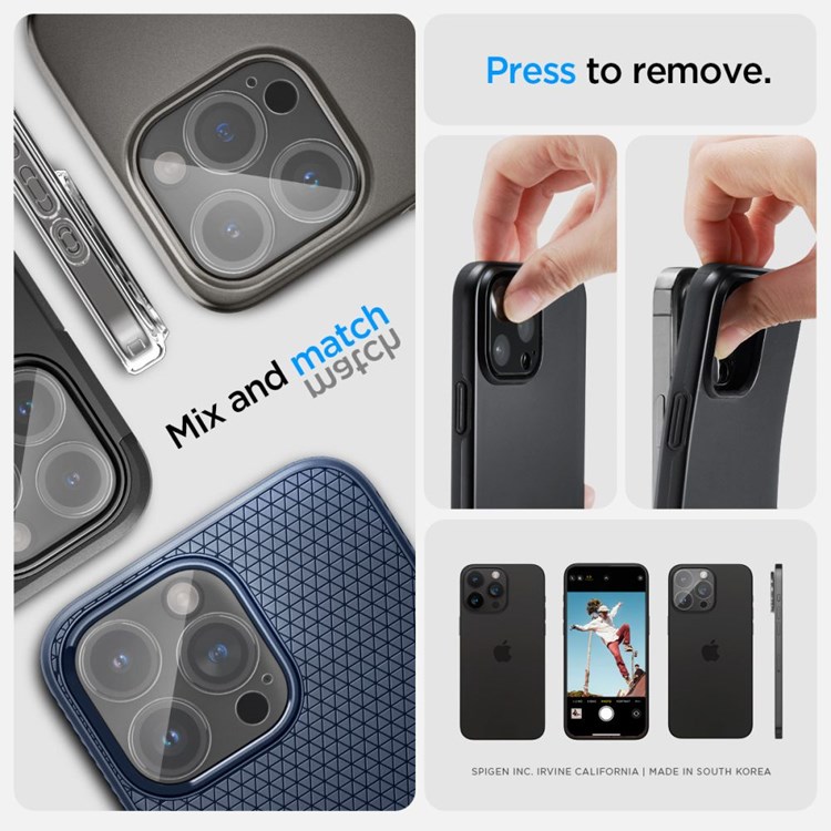 Spigen [2-PACK] Spigen iPhone 15 Pro/15 Pro Max Kameralinsskydd i Härdat Glas - Clear