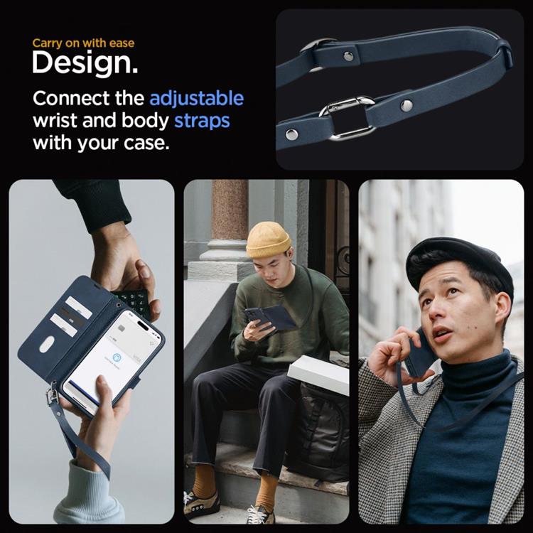 Spigen Spigen iPhone 15 Pro Plånboksfodral 'S' Pro - Navy